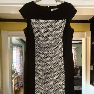 Black and cream fitted dress